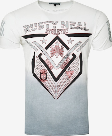 Rusty Neal T-Shirt aus formbeständiger Baumwolle in Weiß: predná strana
