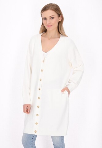 DreiMaster Maritim Strickjacke in Weiß: Vorderseite