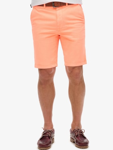 Superdry Regular Chino Pants in Orange: front