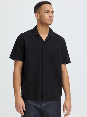 BLEND Comfort fit Button Up Shirt ' BHAban Cuba Linen Mix ' in Black: front