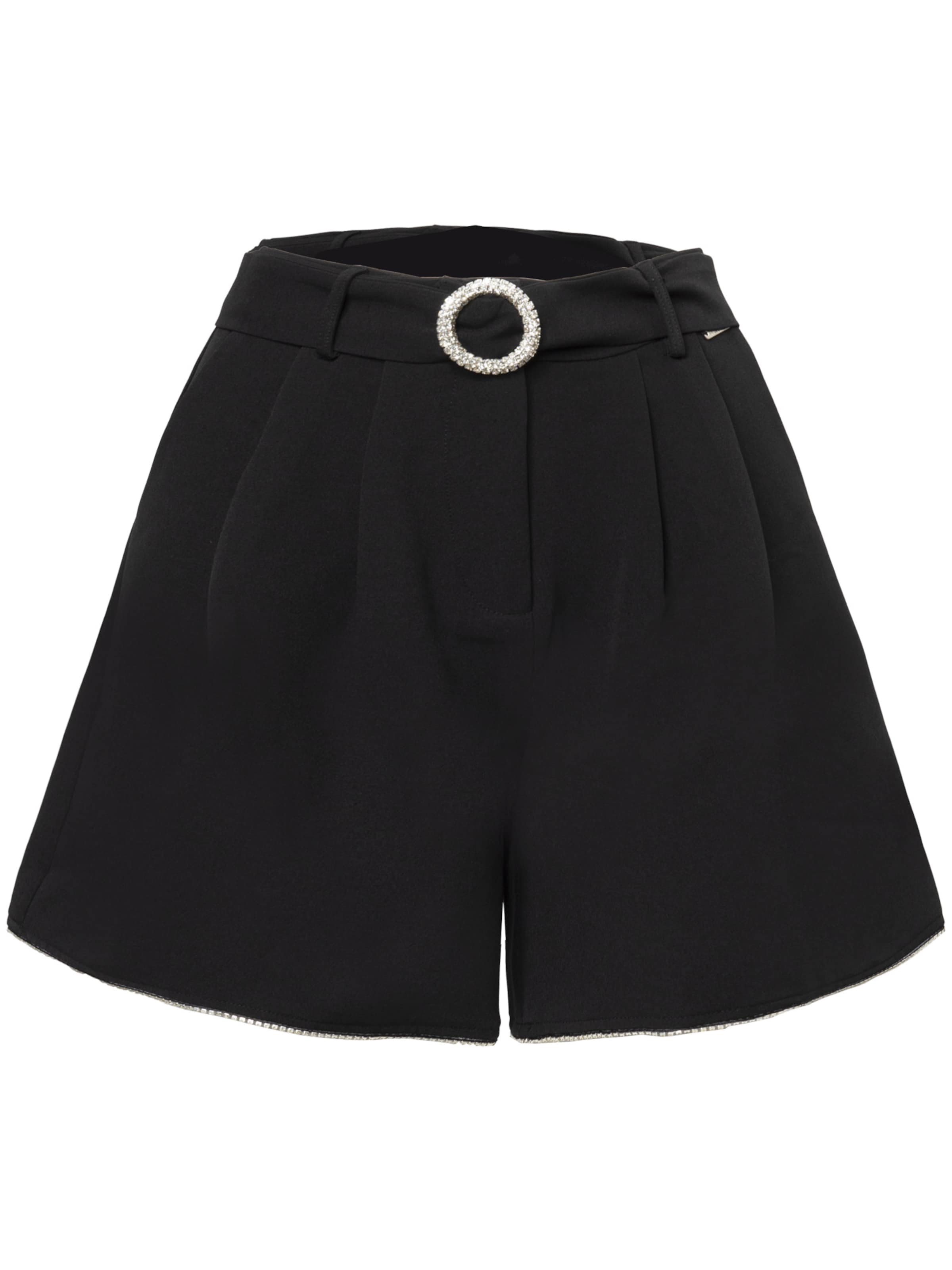 Influencer Wide leg Pleat-front trousers in Black: front