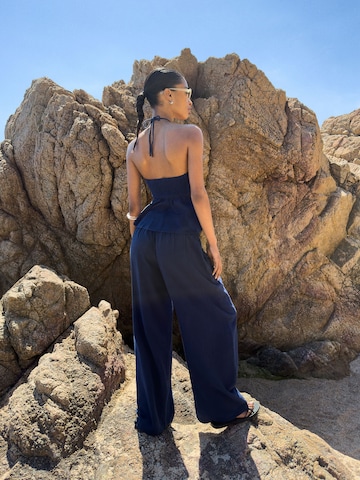 Wide leg Pantaloni di Bershka in blu