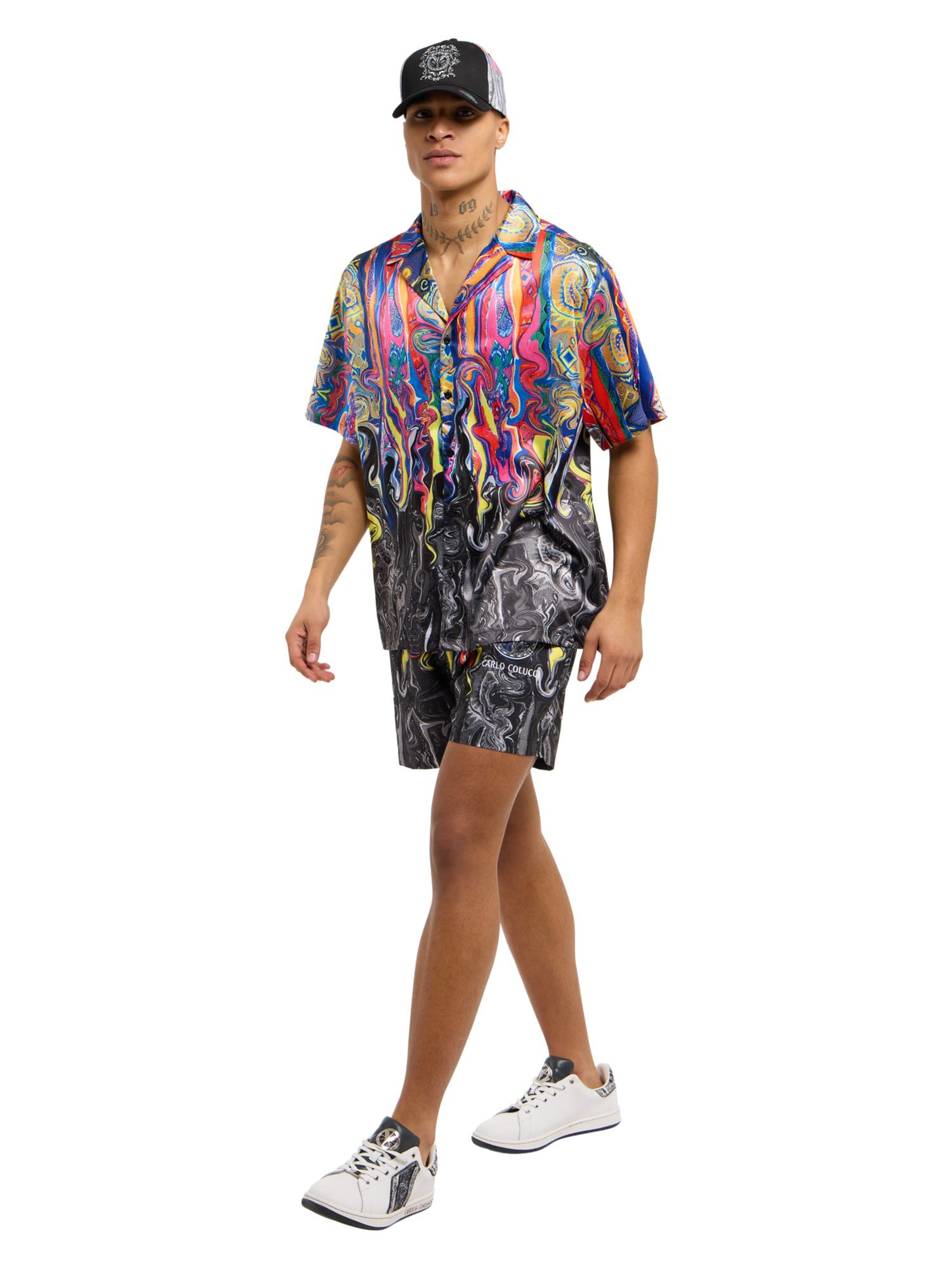 Carlo Colucci Regular fit Button Up Shirt 'Delvai' in Mixed colors