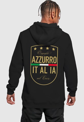 Sweat-shirt 'Azurro Italia' Mister Tee en noir : devant