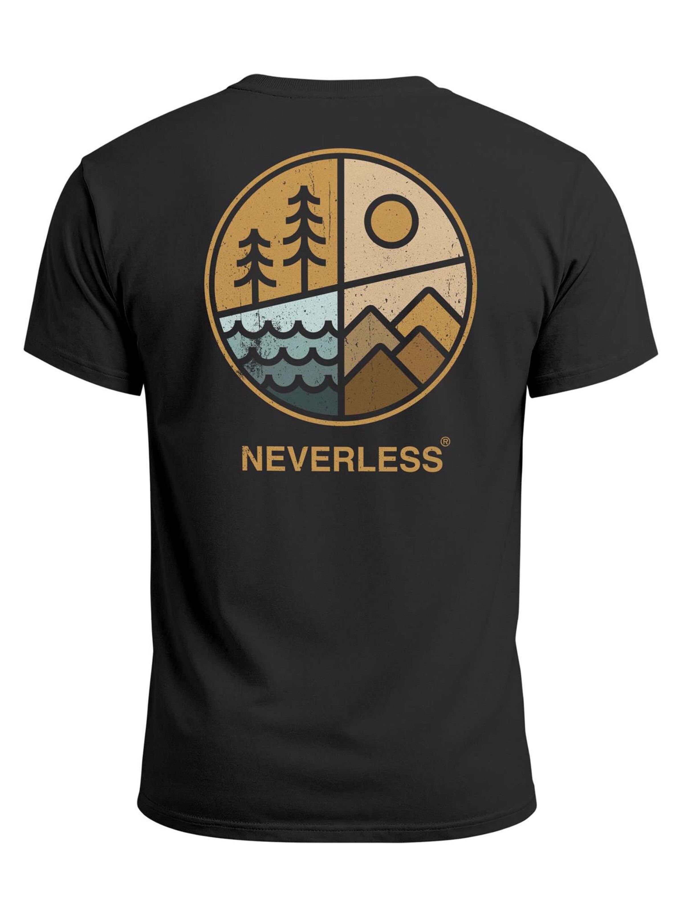 Neverless Shirt 'Outdoor Badge'‌‌ in Schwarz