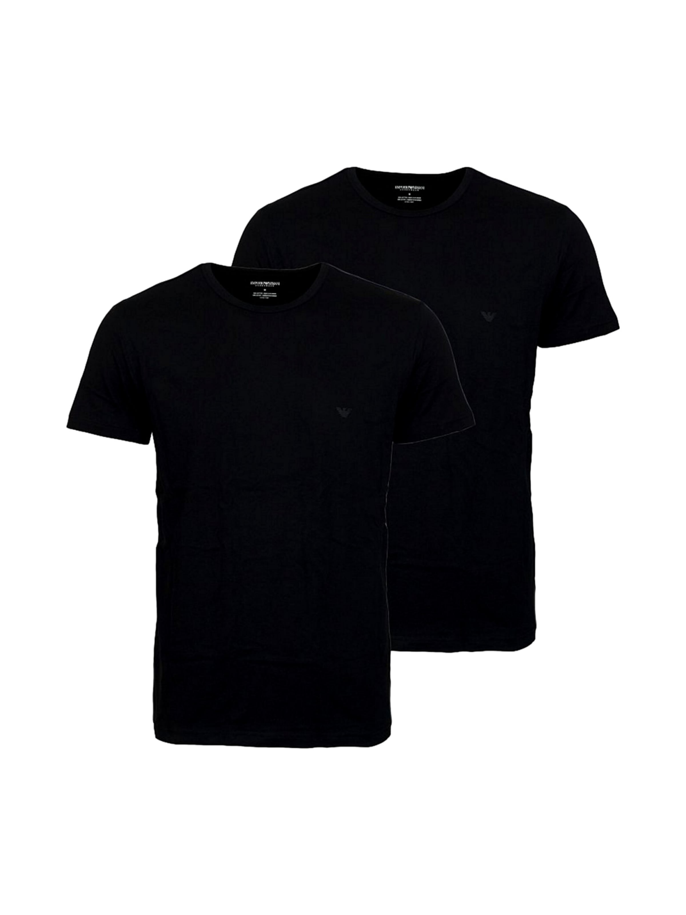 Emporio Armani - Camisa 'Doppelpack' em preto: frente