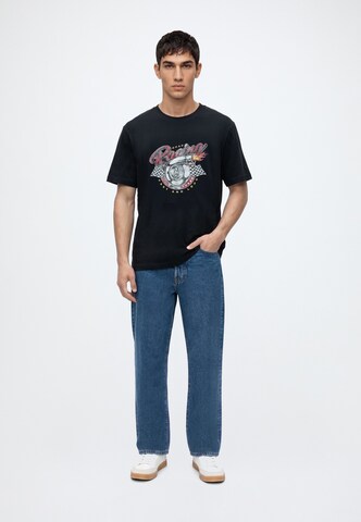 JACK & JONES Shirt 'JORRETRO ACTION MOVIE' in Zwart