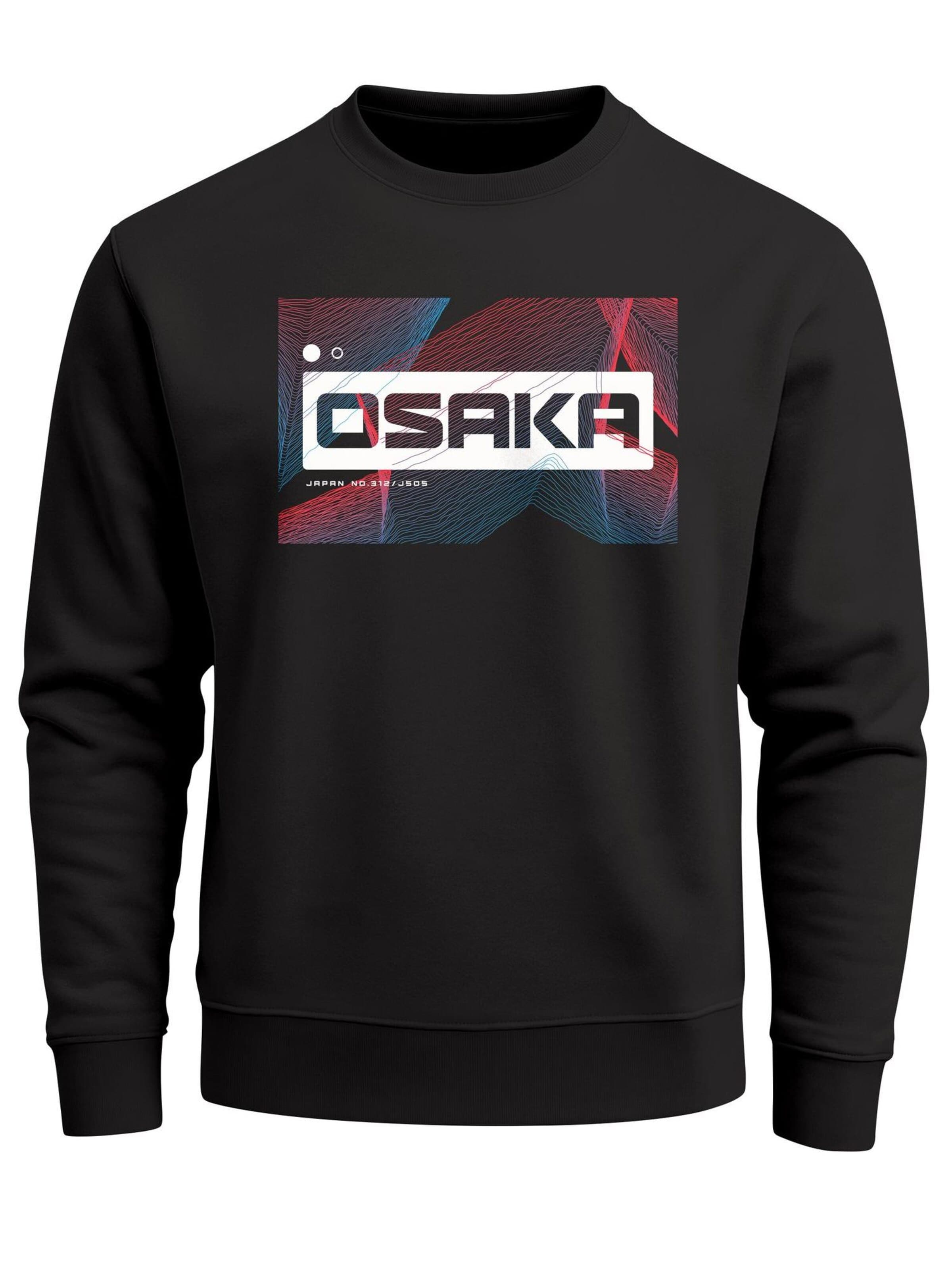 Neverless Sweatshirt 'Osaka Japan'‌‌‌‌‌‌‌ in Schwarz: Vorderseite