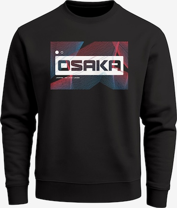 Neverless Sweatshirt 'Osaka Japan' in Schwarz: Vorderseite