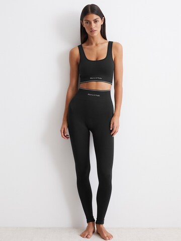 Marc O'Polo Regular Leggings ' Seamless Waffle ' in Black: front