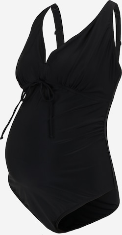 Mamalicious CurveJednodijelni kupaći kostim 'JOSEFINE' - crna boja: prednji dio