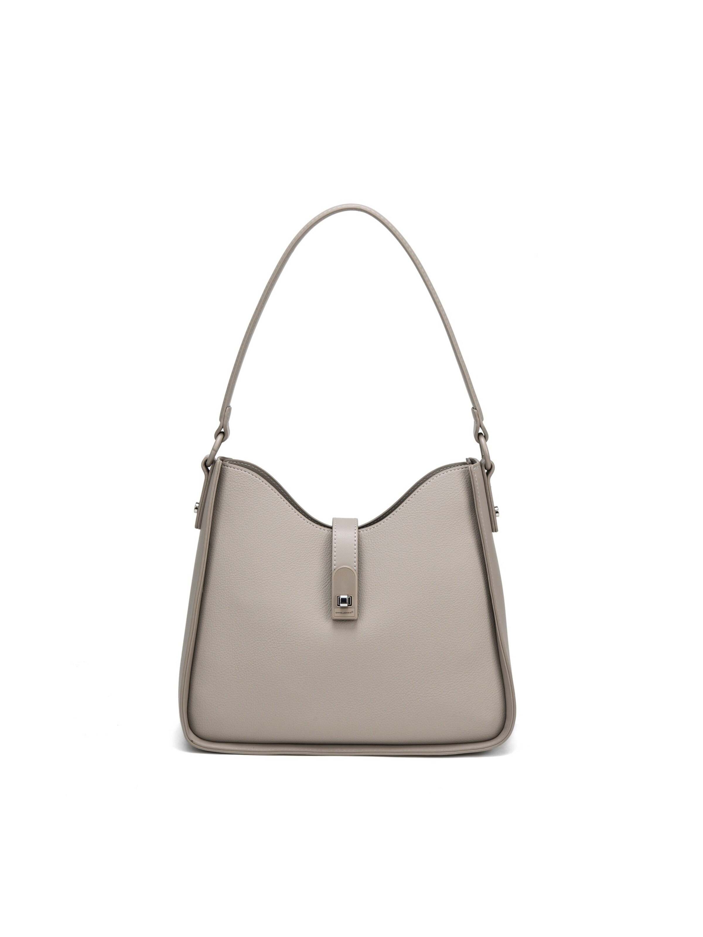 Borsa a spalla 'Borsa a Spalla David Jones Ecopelle con Chiusura Bottone e Zip' di David Jones in grigio