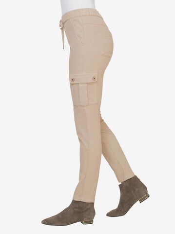 Linea Tesini by heine Slim fit Cargo trousers in Beige