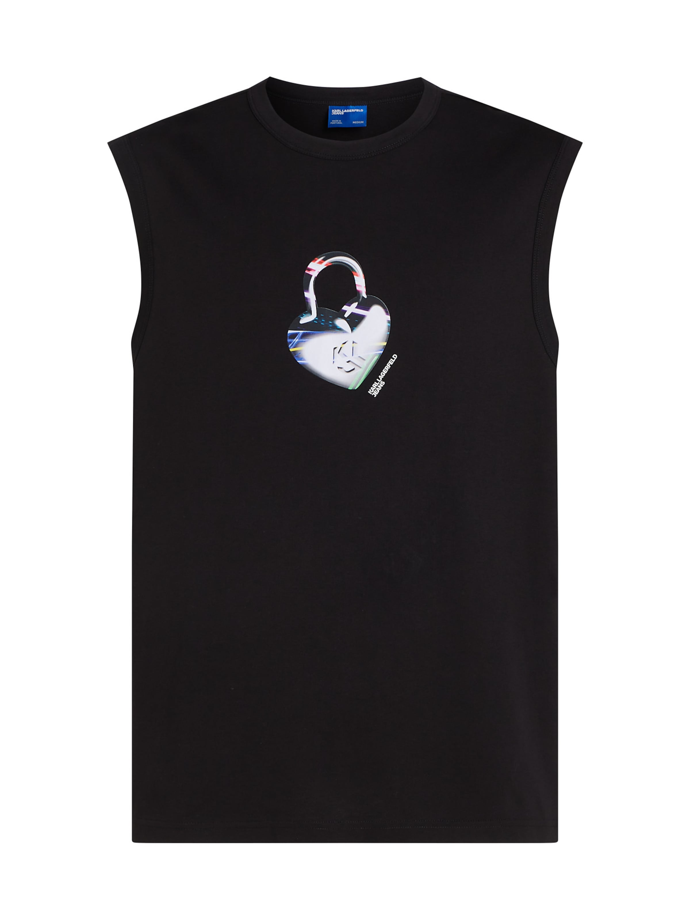 KARL LAGERFELD JEANS Μπλουζάκι 'Love Unlocked' σε μαύρο: μπροστά