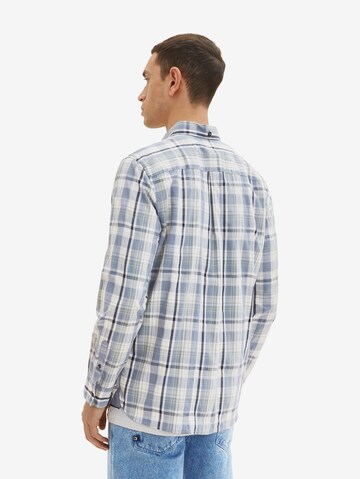 TOM TAILOR Comfort fit Button Up Shirt in Blue