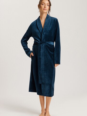 Hanro Dressing gown ' Favourites ' in Blue: front