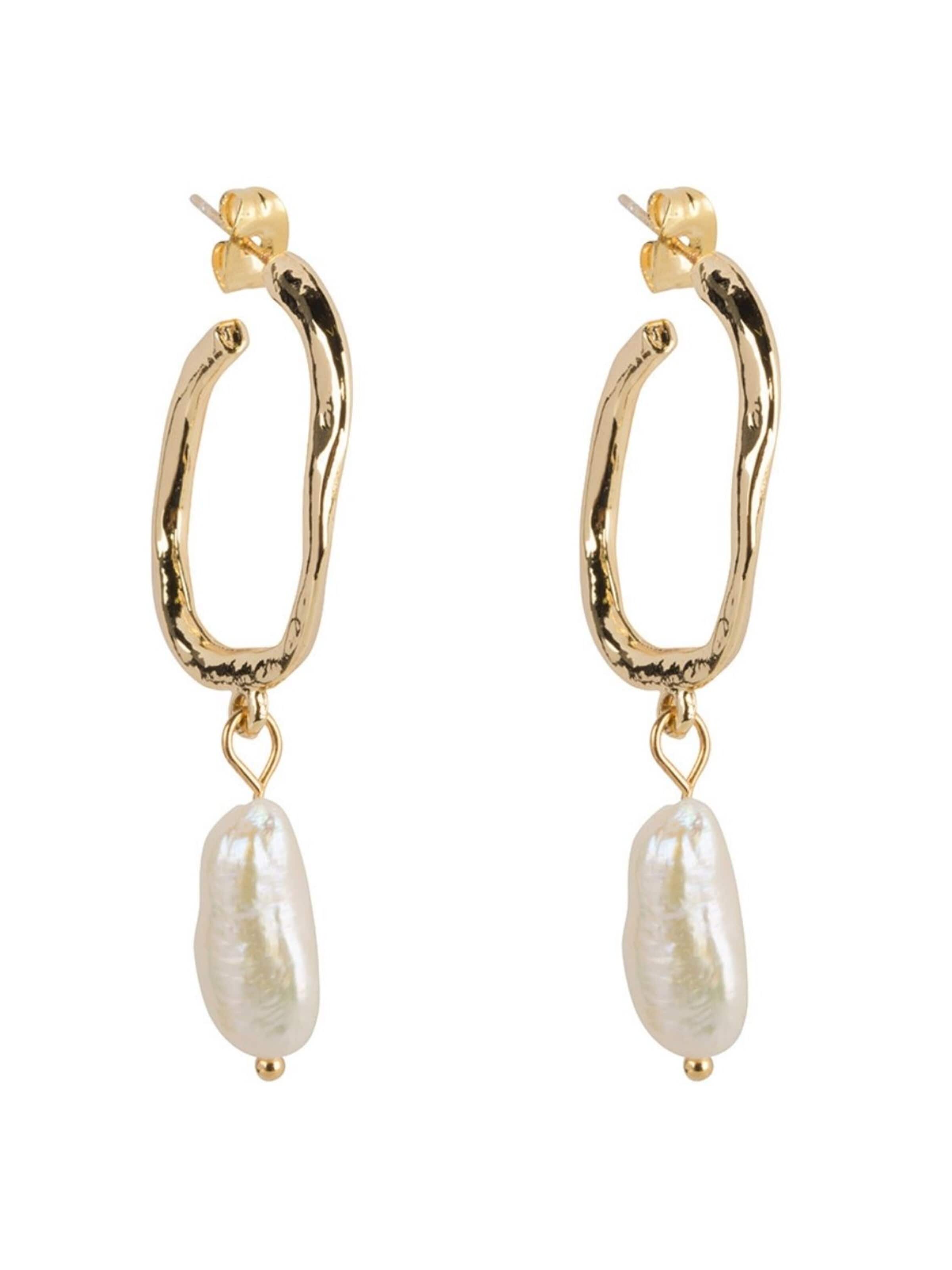 Boucles d'oreilles 'Mother of Pearl' Club Manhattan en or : devant