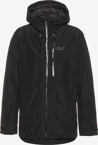 JACK WOLFSKIN Outdoor jacket 'Peak' in Black: front