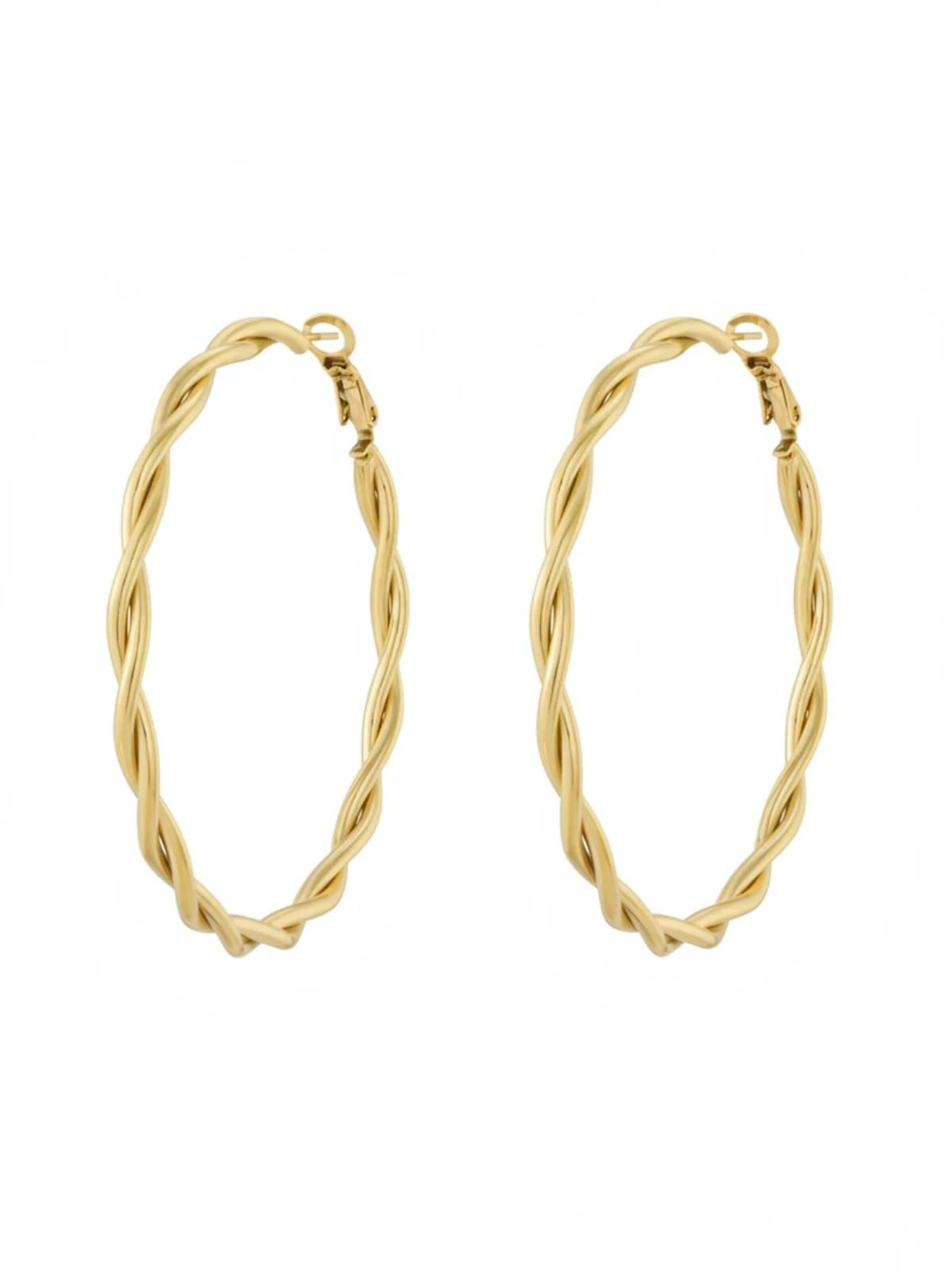 Cala Rose Oorbellen 'TWIST HALO' in Goud
