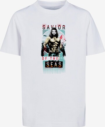 T-Shirt 'Aquaman - Saviour Of The Seas' ABSOLUTE CULT en blanc : devant