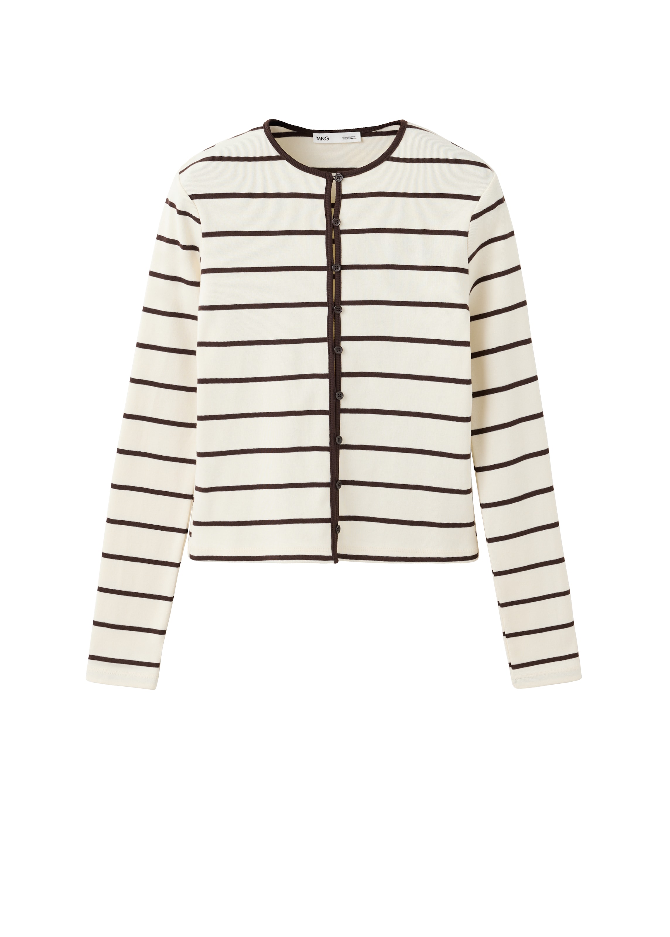 MANGO Strickjacke 'PORT' in XS in hellbeige / braun, Produktansicht