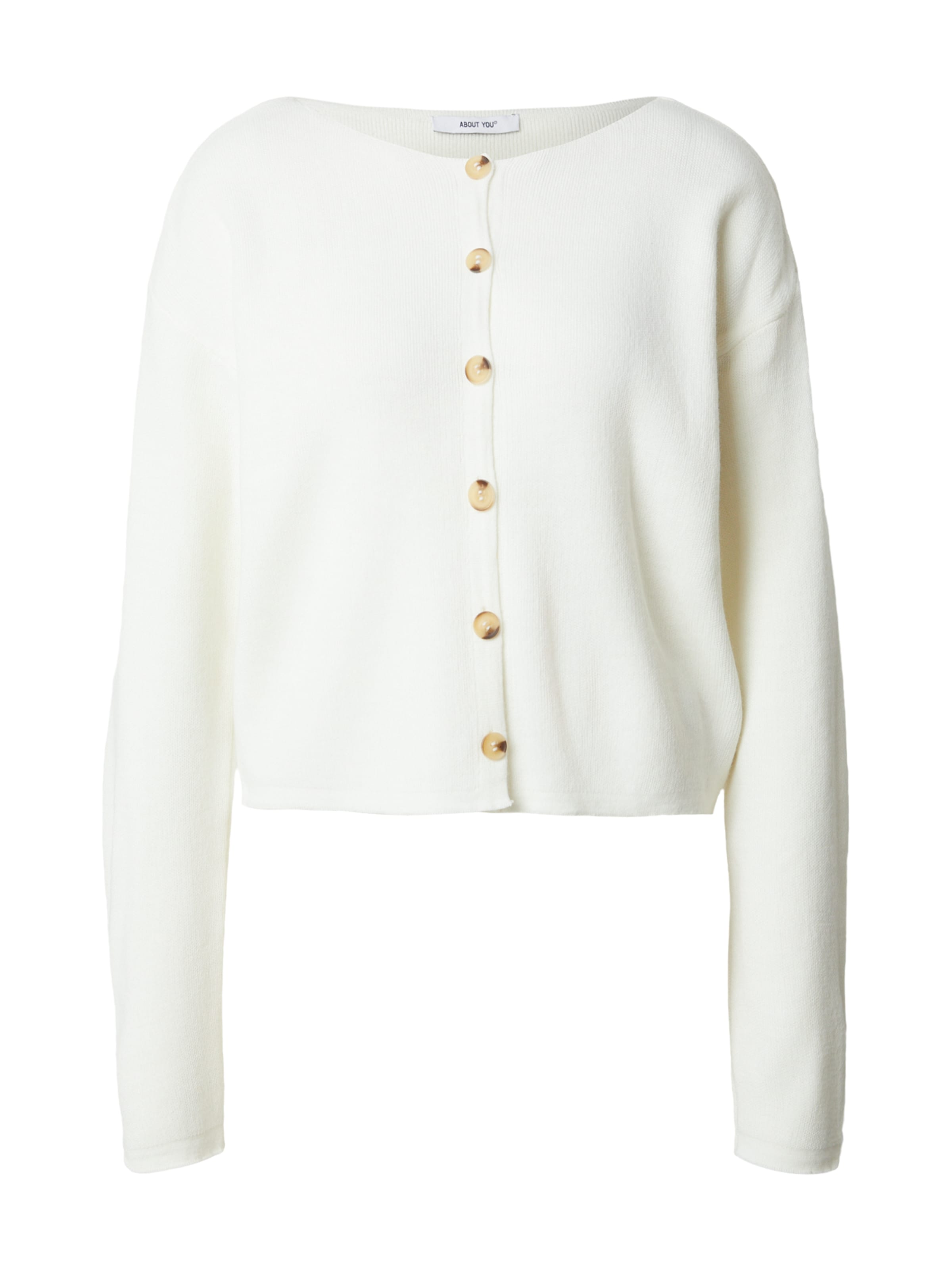 ABOUT YOU Πλεκτή ζακέτα 'Heidrun' σε λευκό: μπροστά
