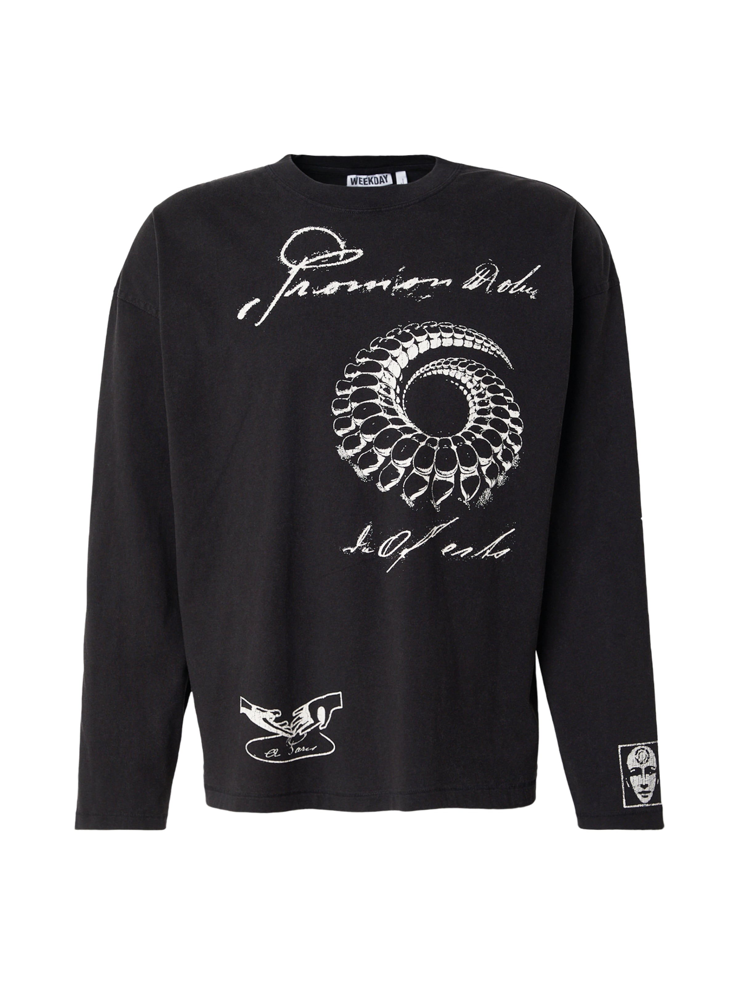 T-Shirt WEEKDAY en noir : devant