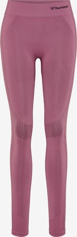 Hummel Skinny Workout Pants in Pink: front