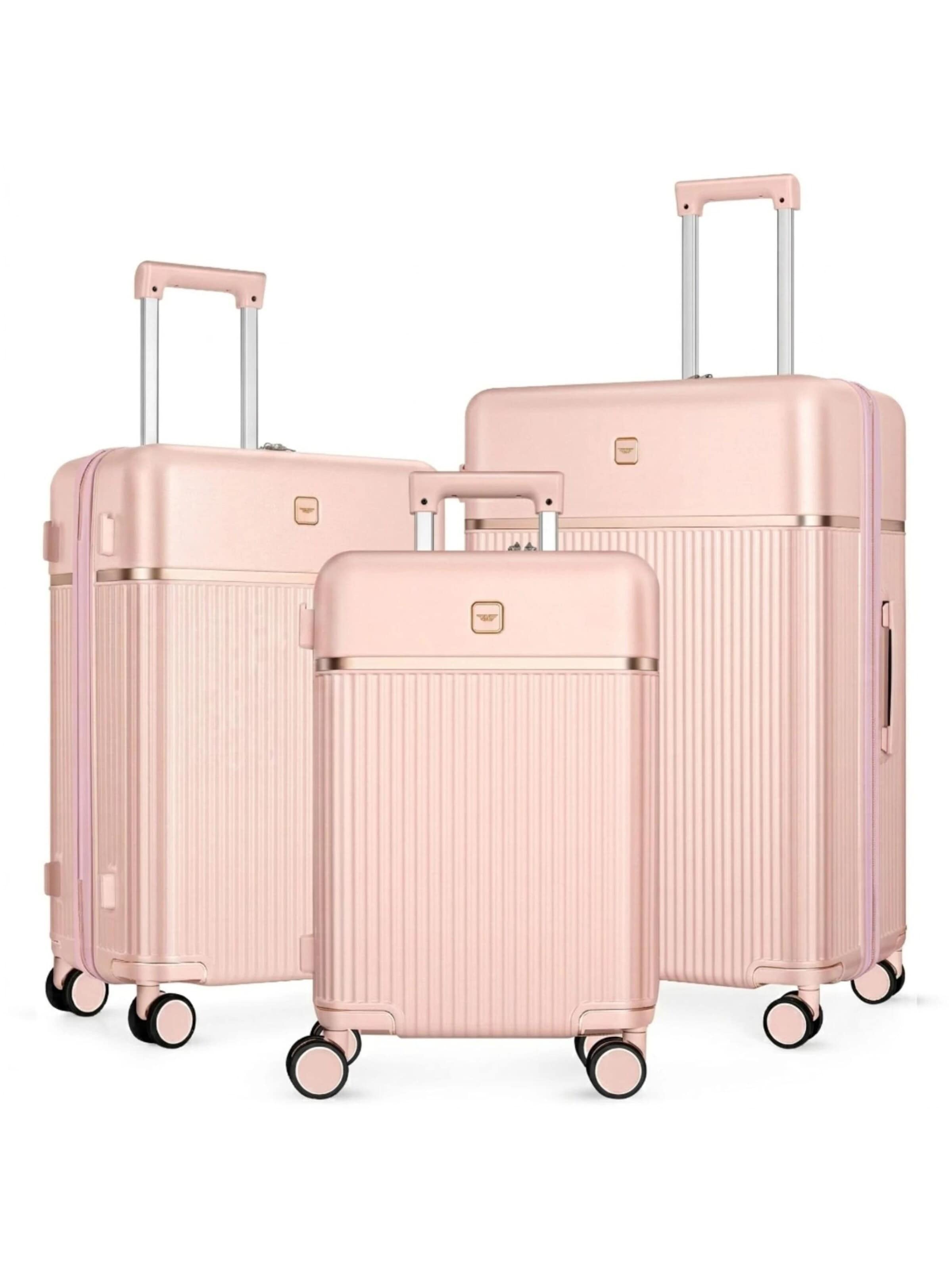4FLY Suitcase Set in Pink: front