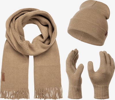 Rock Creek Set: Mütze, Schal und Handschuhe in beige, Produktansicht