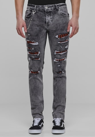 2Y Premium Regular Jeans in Grijs: voorkant