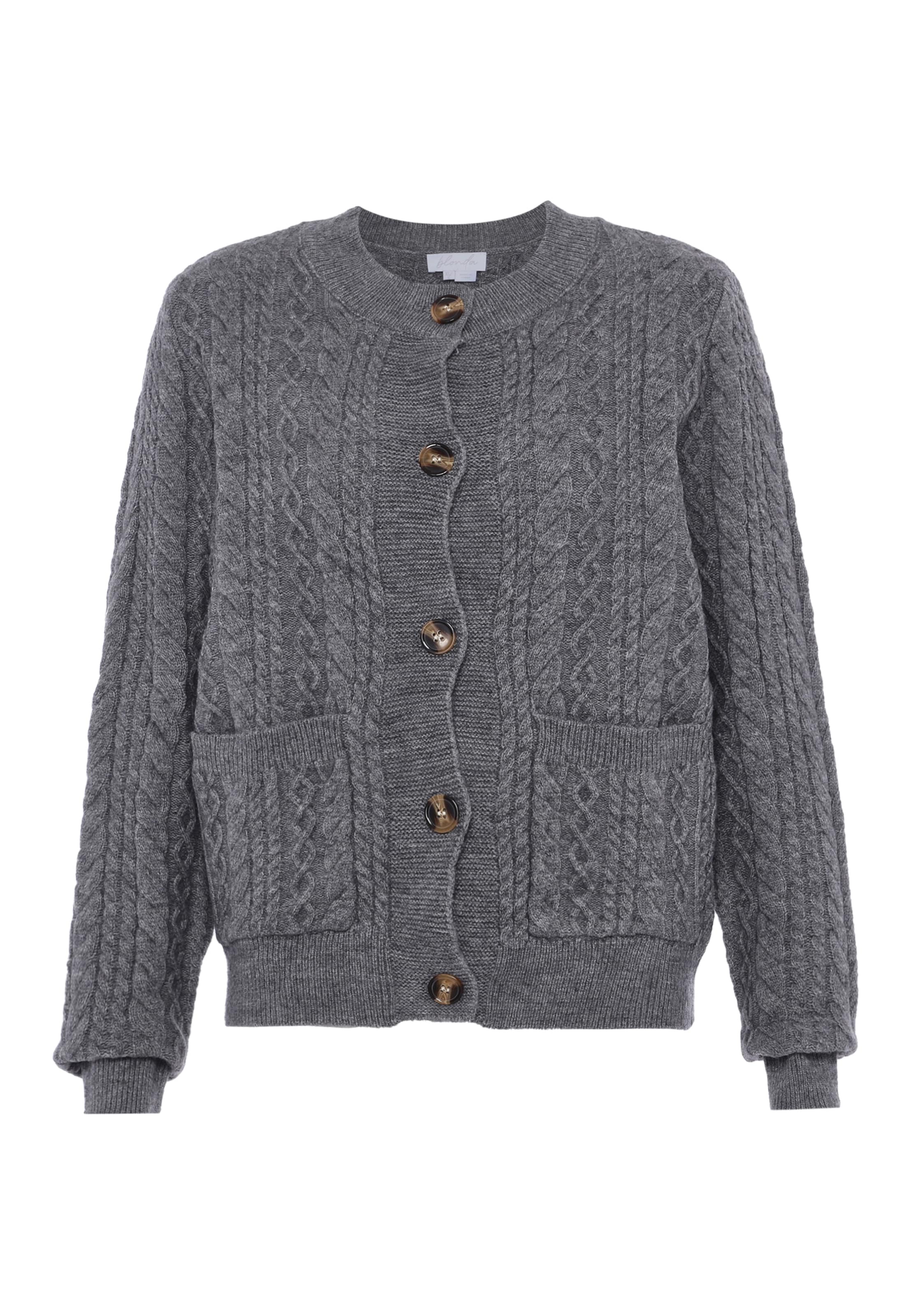 BLONDA Вязаная кофта в Серый: спереди