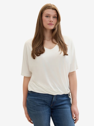 Tom Tailor Women + Shirt in Wit: voorkant