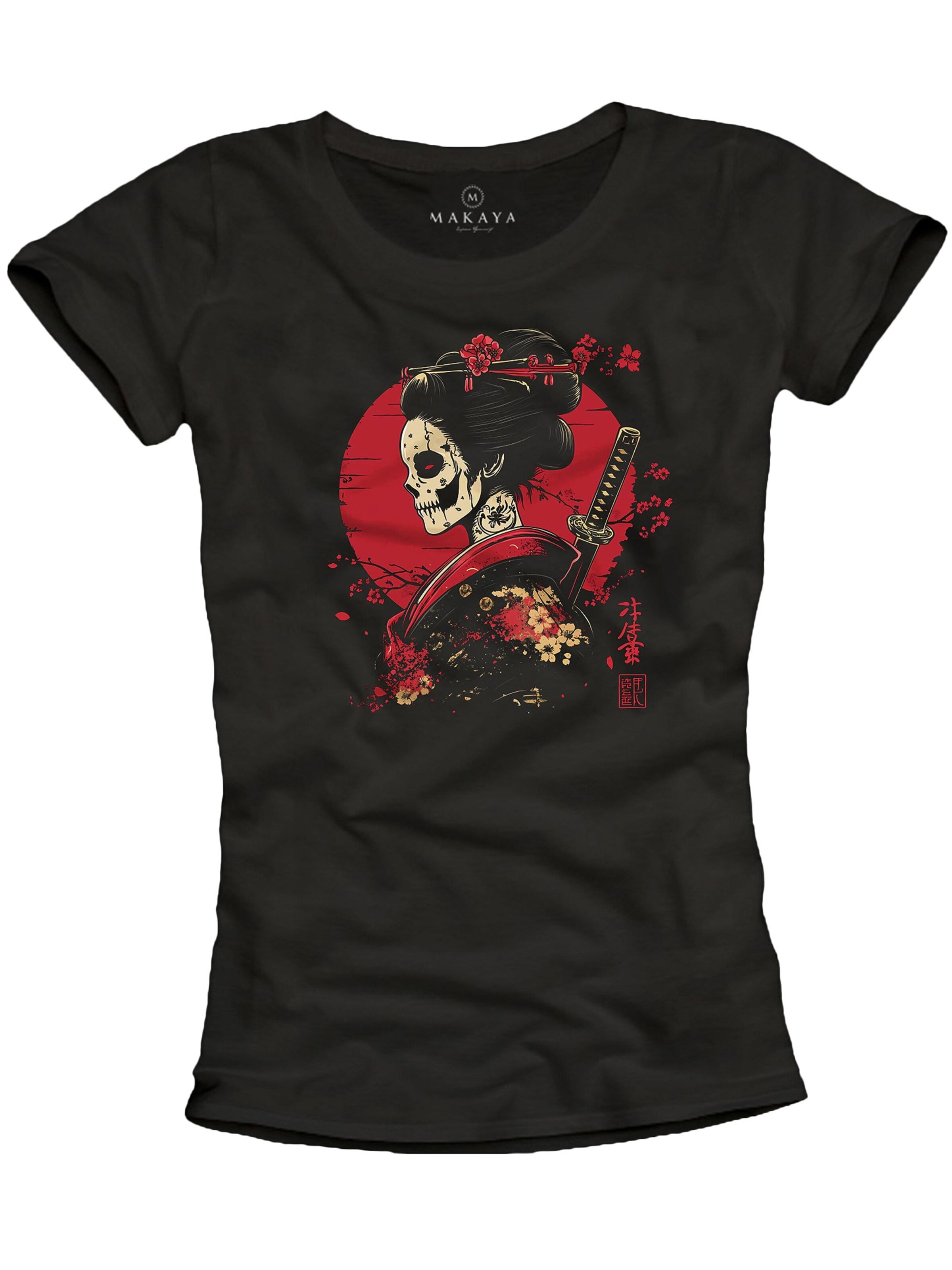 MAKAYA Shirt 'Kanji Geisha' in S in Black, Item view