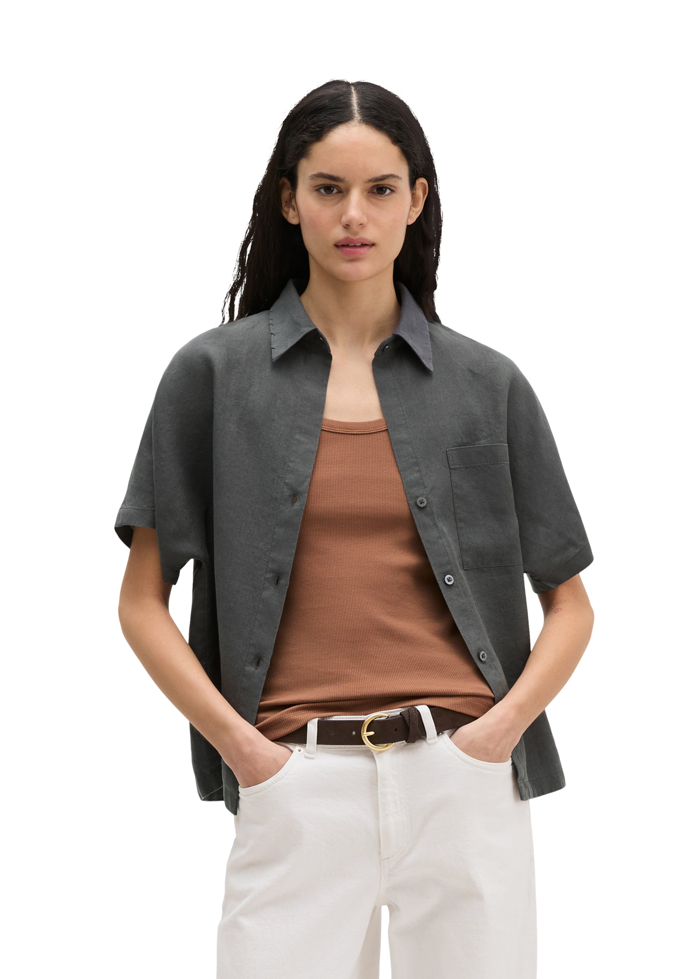 Marc O'Polo Bluse in Grau: Vorderseite