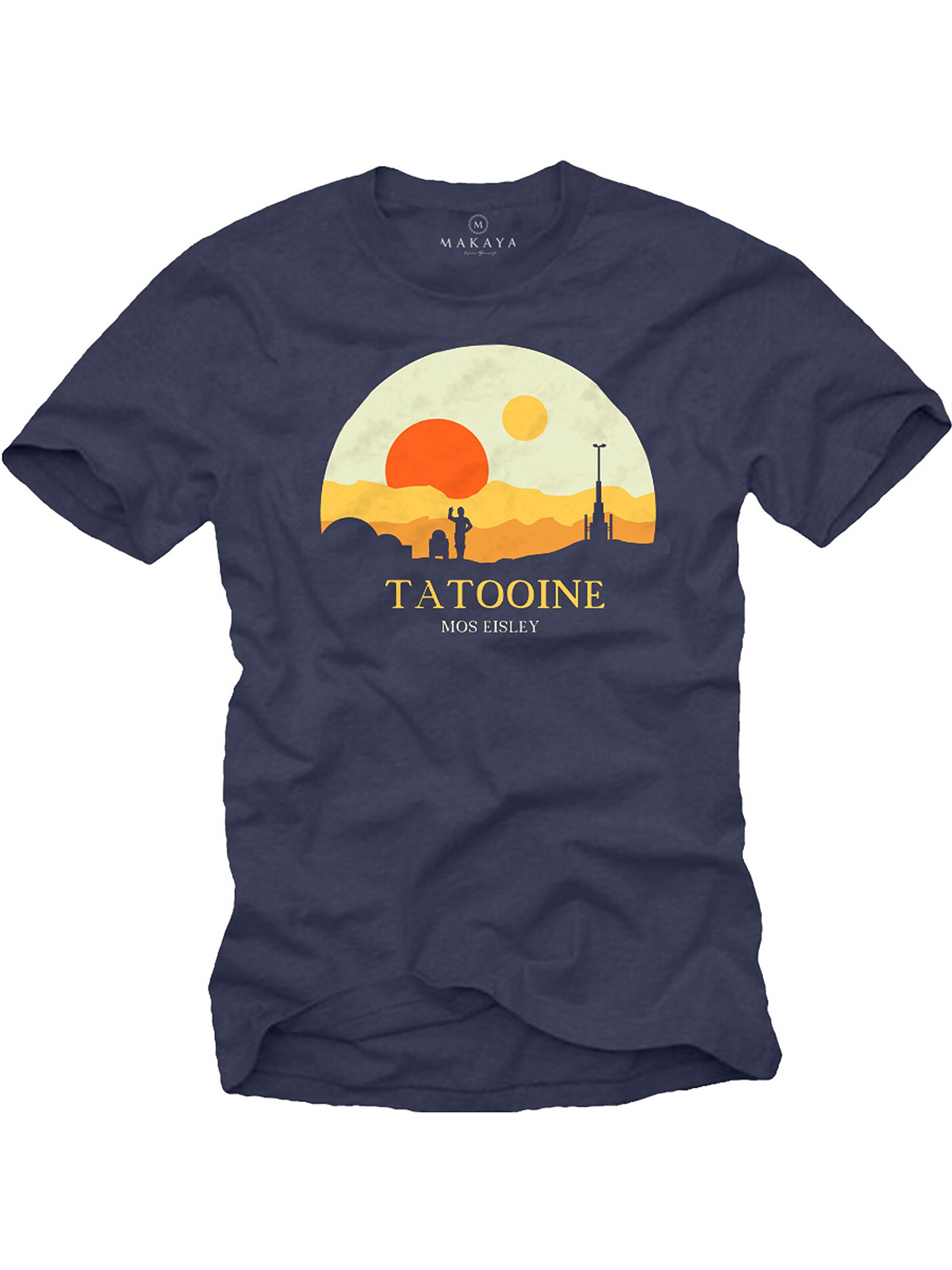 MAKAYA Shirt 'Tattoine' in Blue: front