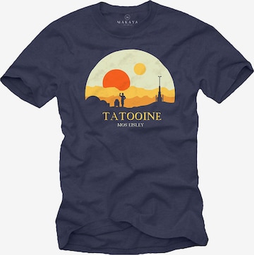 MAKAYA Shirt 'Tattoine' in Blue: front