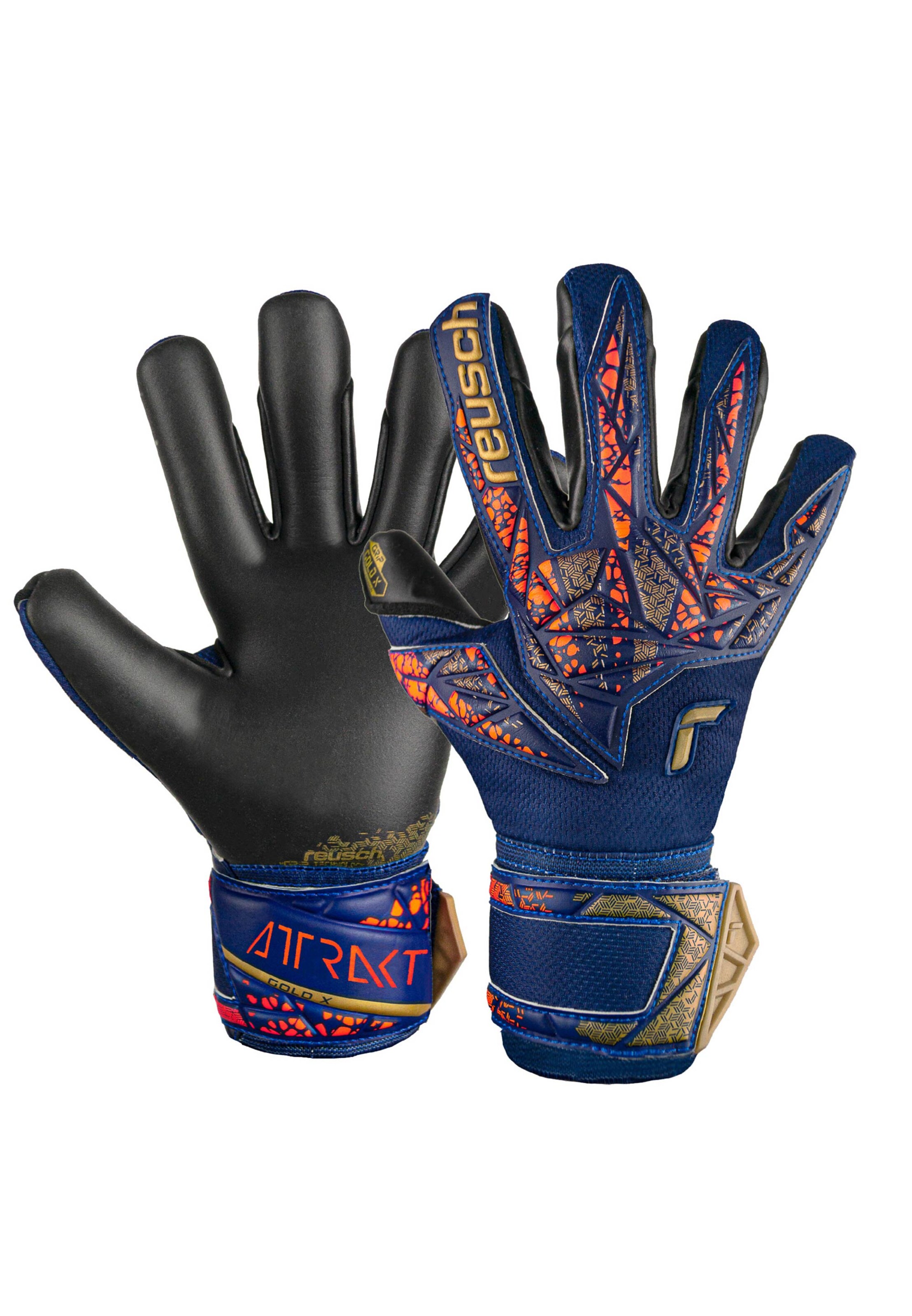 REUSCH Sporthandschoenen 'Attrakt Gold X Junior' in Blauw: voorkant