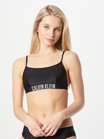 melns Calvin Klein Swimwear Bezvīļu krūšturis Bikini augšdaļa: no priekšpuses