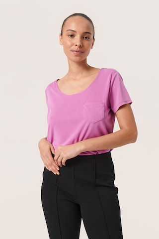 T-shirt SOAKED IN LUXURY en violet : devant