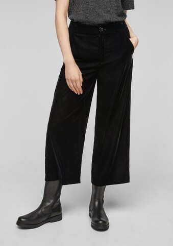 QS Wide leg Pants in Black: front