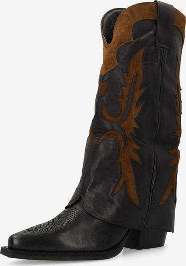 SACHA Cowboystiefel in dunkelbraun / schwarz, Produktansicht