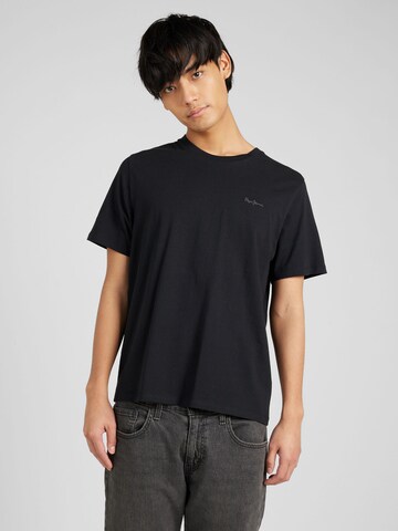 Pepe Jeans - Camiseta 'CONNOR' en negro: frente