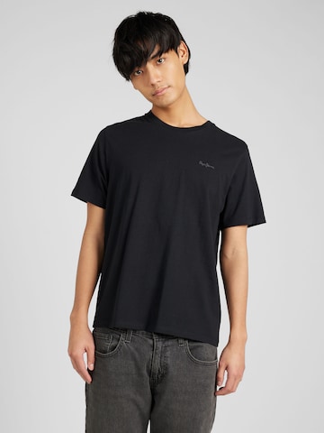 melns Pepe Jeans T-Krekls 'CONNOR': no priekšpuses