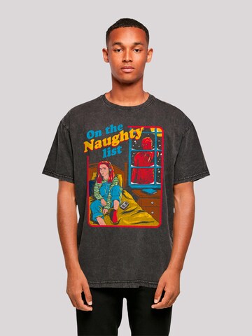 F4NT4STIC T-Shirt 'Stranger Things Naughty List Netflix TV Series' in Schwarz: predná strana