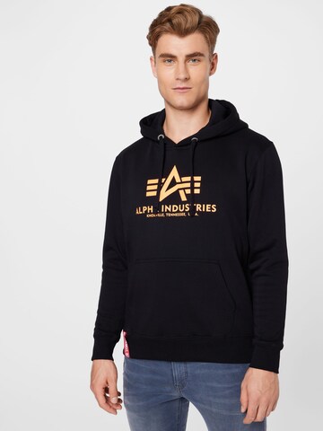 ALPHA INDUSTRIES Regular Fit Sweatshirt in Schwarz: predná strana