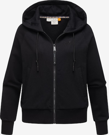 Ragwear Zip-Up Hoodie 'Taila' in Black: front