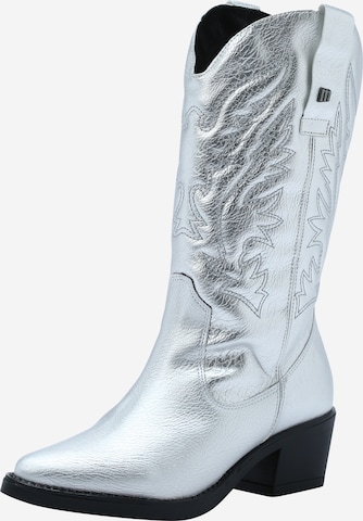 MTNG Cowboy Boots 'TEO' in Silver: front