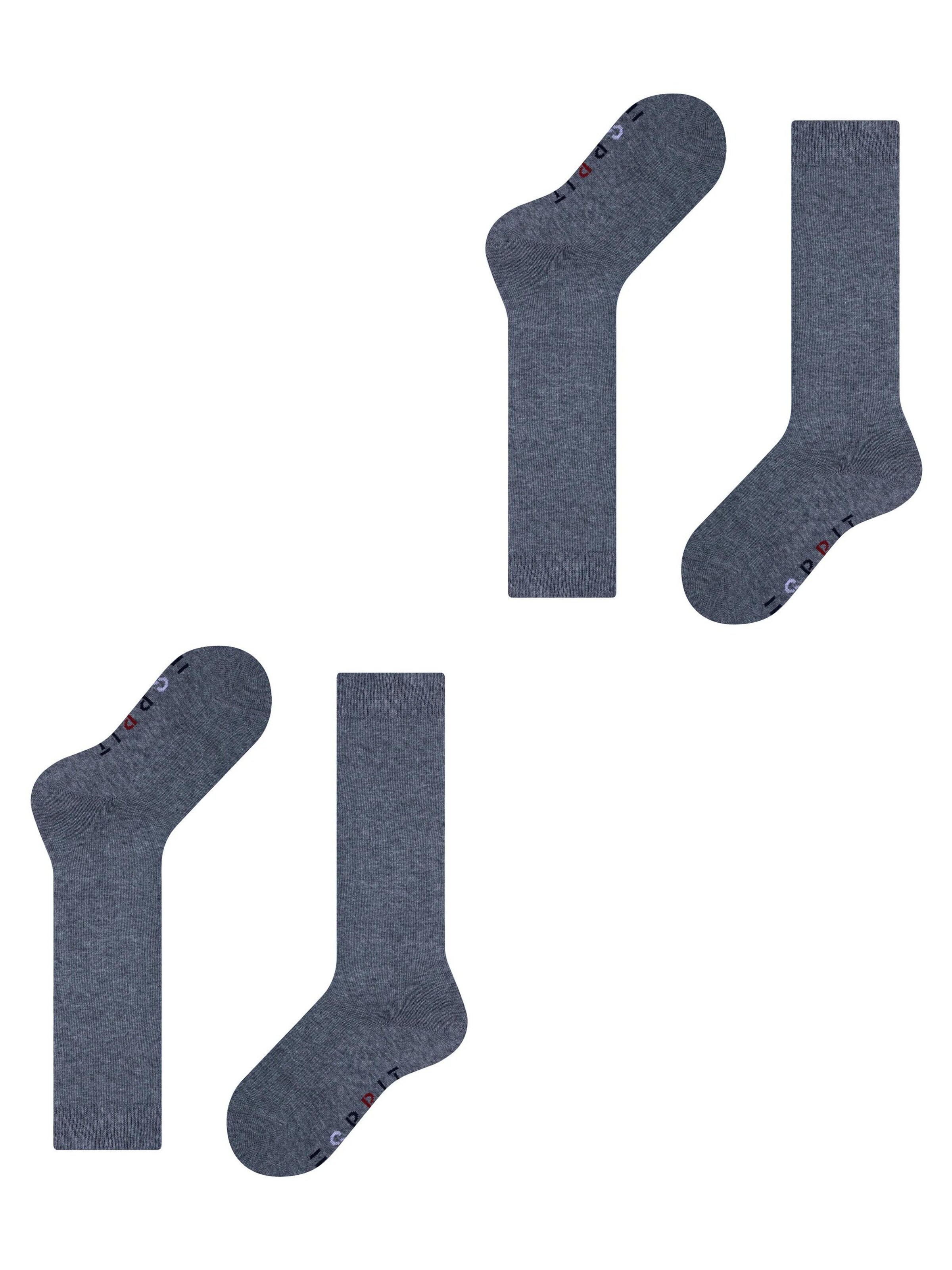 ESPRIT Socks 'Foot Logo 2-Pack' in Grey