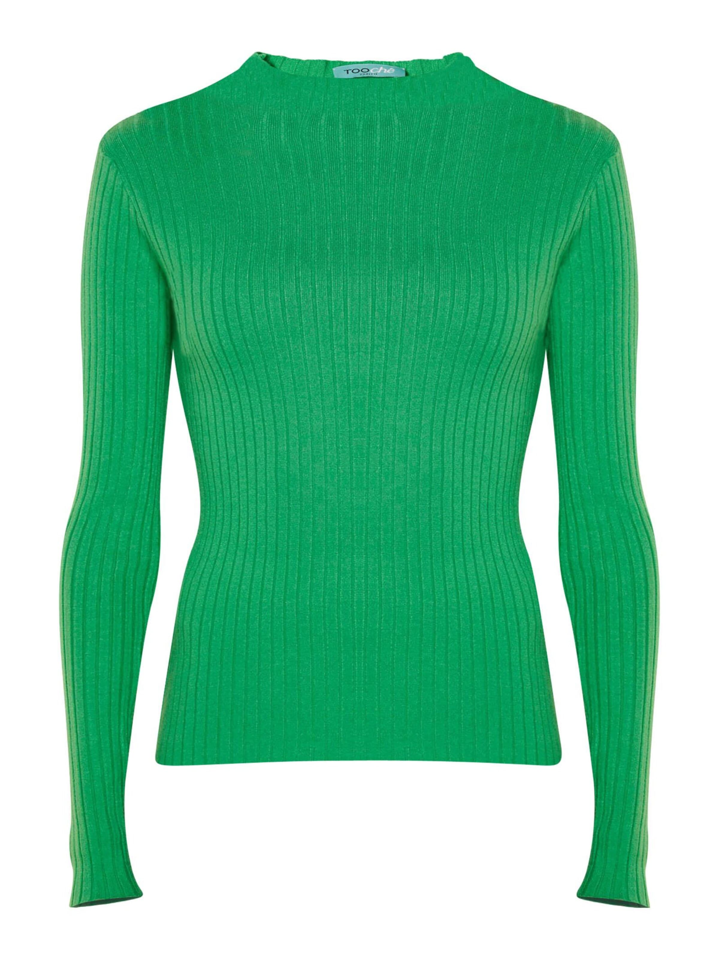 TOOche Sweater 'Pulli Gerippt' in Green: front